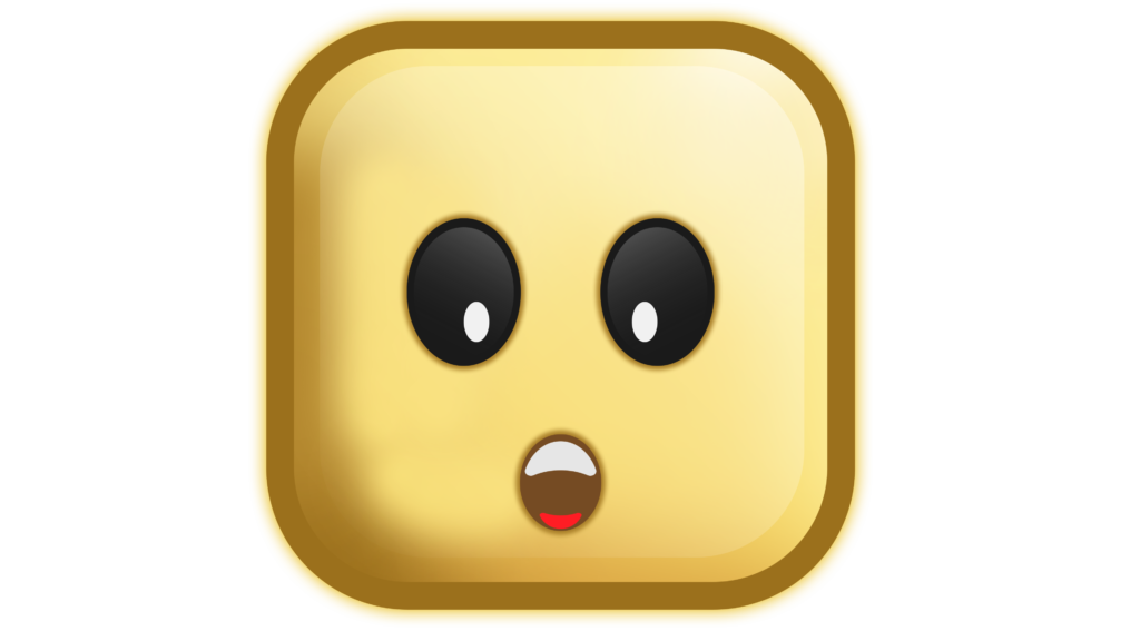 Cute emoji png with square shape design style