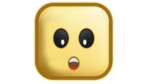 Cute emoji png with square shape design style