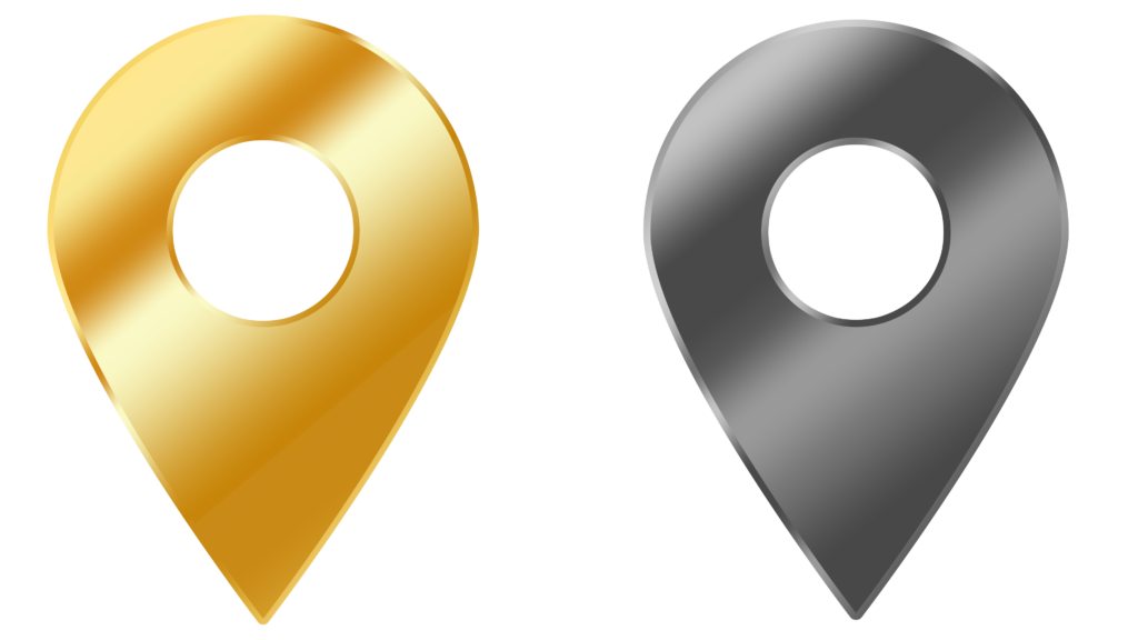 Golden and silver location icon PNG free download