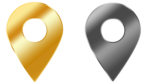 Golden and silver location icon PNG free download