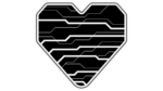 Heart PNG sci fi futuristic design black and white transparent image