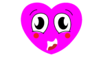 Heart emoji png with eye expression pink color