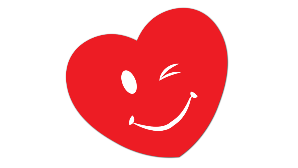 Heart emoji png with one eye close expression