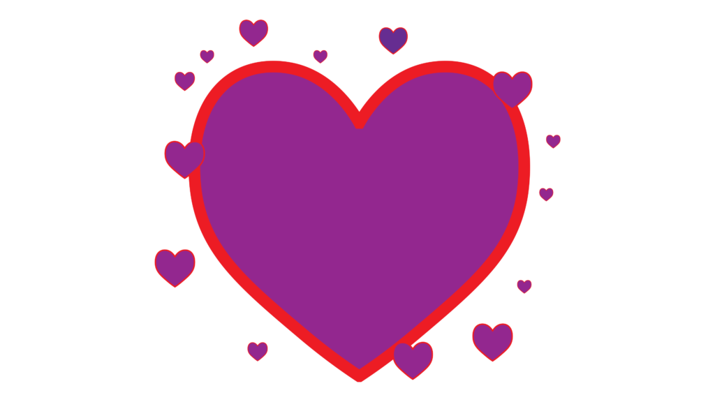 Heart png image with purple and red color stroke Full HD photo