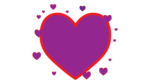 Heart png image with purple and red color stroke Full HD photo