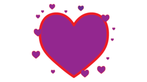 Heart png image with purple and red color stroke Full HD photo