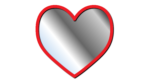 Heart png red with silver plate background