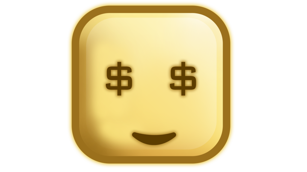 Money emoji png brown square shape design png free download