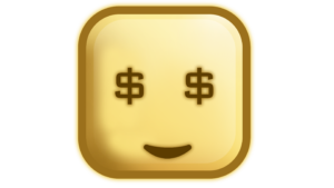 Money emoji png brown square shape design png free download