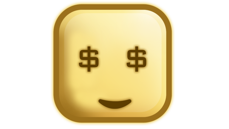 Money emoji png brown square shape design png free download