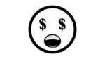 Money eyes white color emoji png