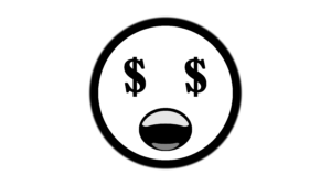 Money eyes white color emoji png