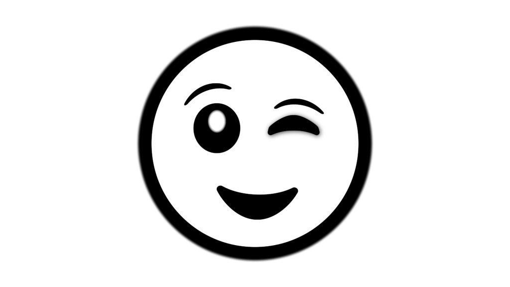 One eye closed emoji icon png white color