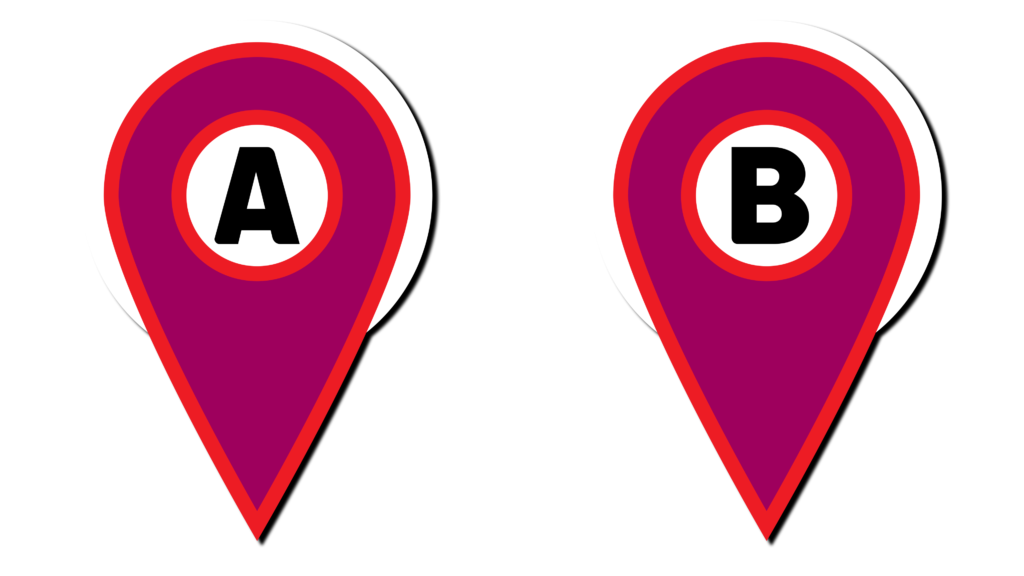 Pink color Location A to B symbol PNG HD image