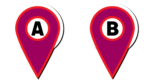 Pink color Location A to B symbol PNG HD image