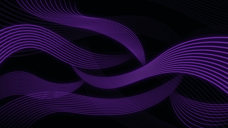 Purple Radiance A Glowing Wave Pattern Embraces a Dark Canvas in Abstract Elegance.