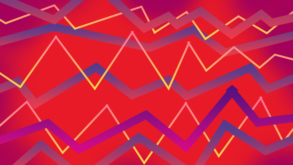 Red Color Abstract Zig Zag Yellow lines