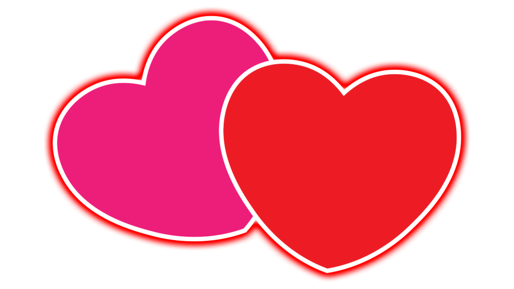 Red and pink 2 heart png HD download