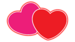 Red and pink 2 heart png HD download