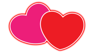 Red and pink 2 heart png HD download