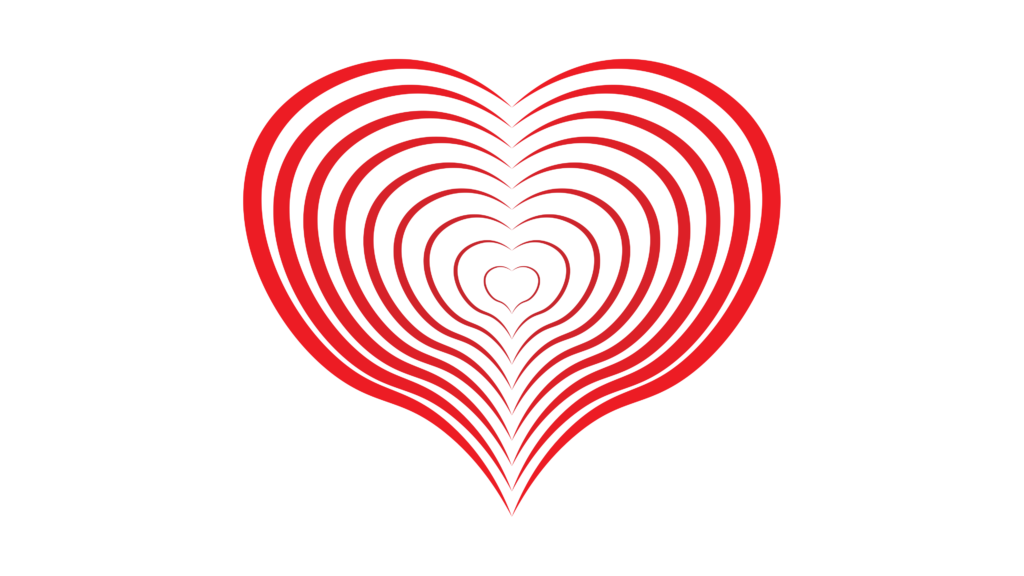 Red line strokes heart transparent png