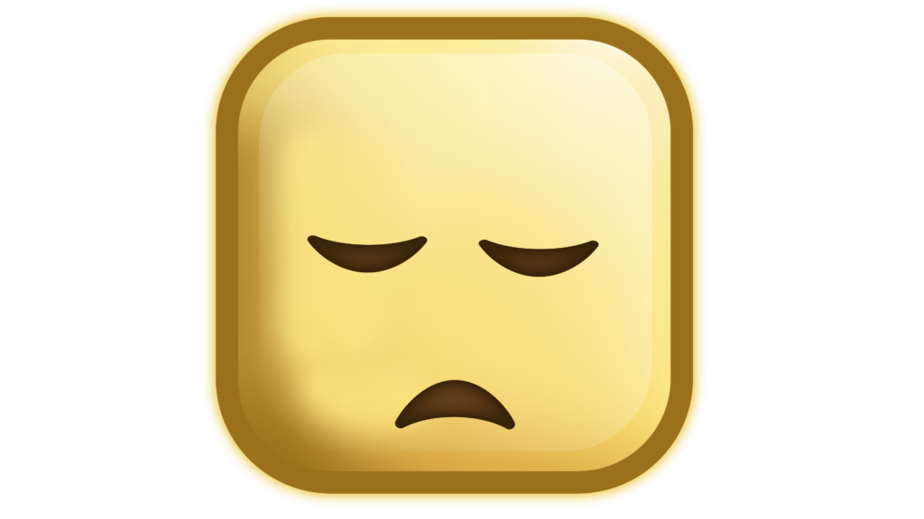 Sad emoji with square face background