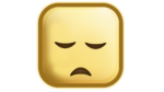 Sad emoji with square face background