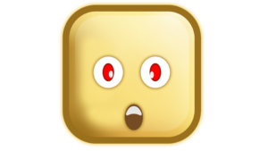 Shocked emoji png with sqaure face brown color Full HD transparent image