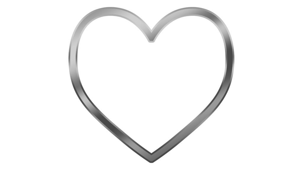 Silver stroke heart png image