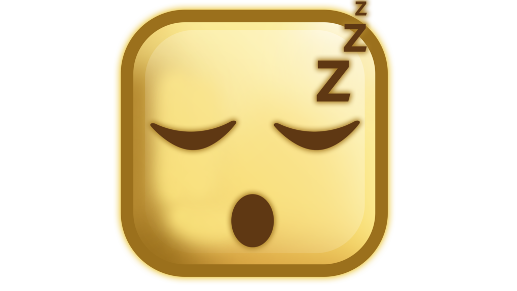 Sleeping emoji with sqaure face