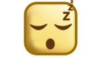 Sleeping emoji with sqaure face