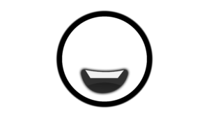 Smile only white color emoji png