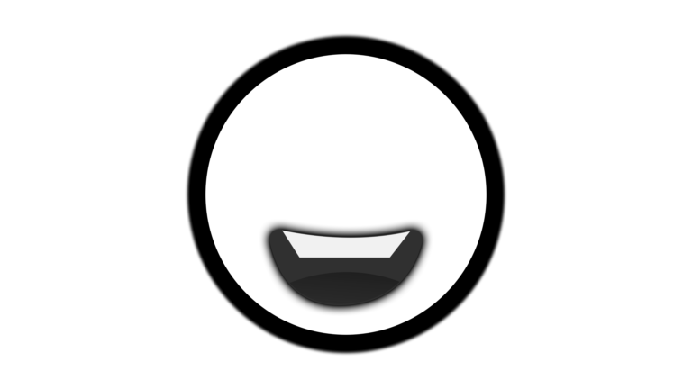 Smile only white color emoji png