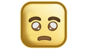 Square shape brown face emoji transparent image free download