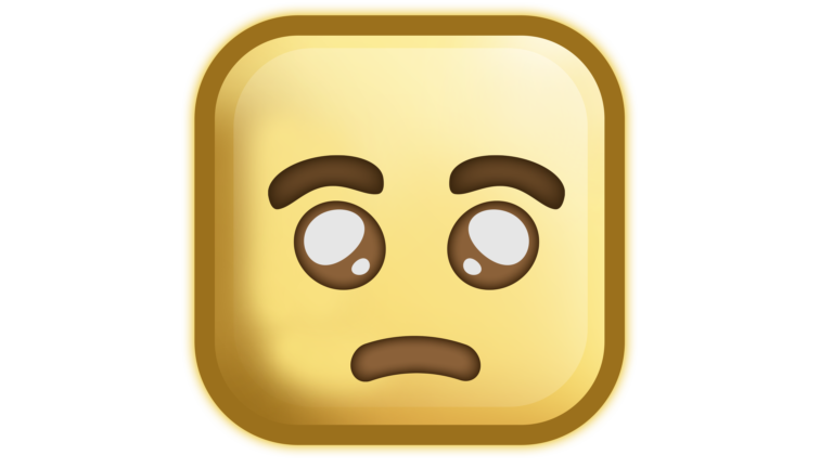 Square shape brown face emoji transparent image free download