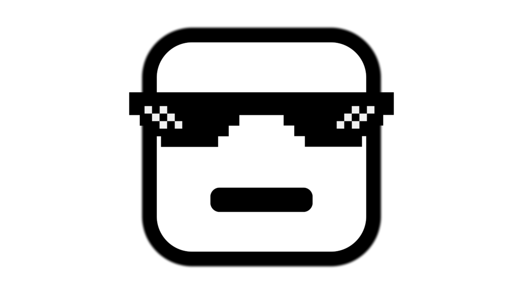 Thug life emoji with goggles white square face download