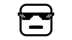 Thug life emoji with goggles white square face download