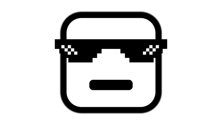 Thug life emoji with goggles white square face download