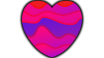 Wave style design purple and red color heart Png