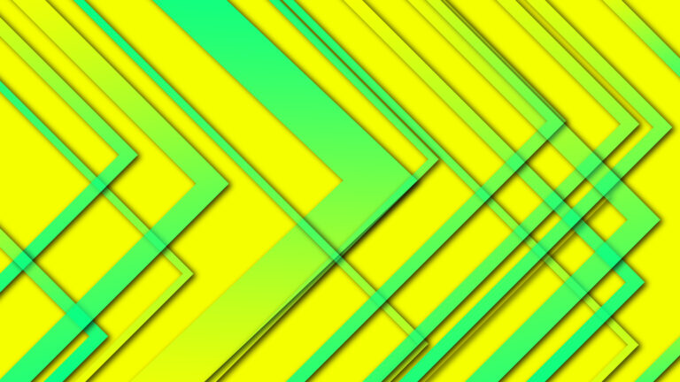 Yellow Color Background With Green Triangle lines Abstarct Design