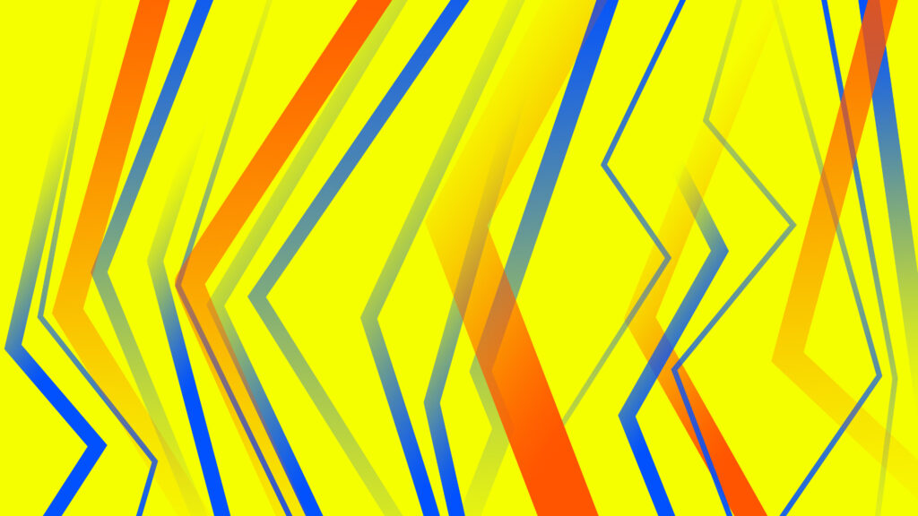 Yellow color background and orange and blue strokes