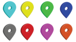 Yellow, red, blue, grey, orange color location icon transparent image png