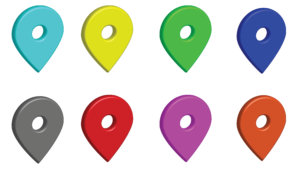 Yellow, red, blue, grey, orange color location icon transparent image png