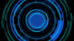 Abstract Technology Blue Circuit Board Pattern with Circular Accents in a Futuristic Theme