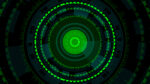 Abstract Technology Interface with Teal and Green Circuit Patterns on a High Tech Background