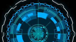 Advanced Cybernetic Technology Theme in Blue and Cyan with a Sci Fi Futuristic Vibe