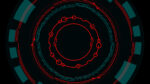 Circle Futuristic Background Showcasing a Blue and Red Glowing Technology Sci Fi Frame with HUD UI Design