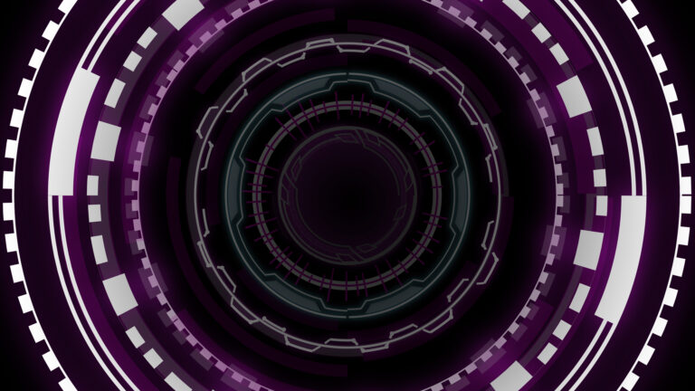 Modern Abstract Technology Theme with Teal and Purple Circuit Board Patterning